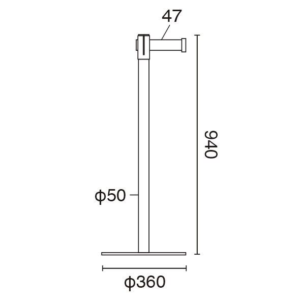 ベルトパーテーション ステンレス SUS-2 H94cm レッド 51353RED ガイドポール 誘導 ポール 待機列 行列 スタッキング 案内_1