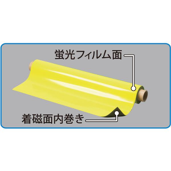 国産蛍光フィルムマグネットシート 黄（蛍光） 等方性 0.8mm厚×1010mm幅×切売_1