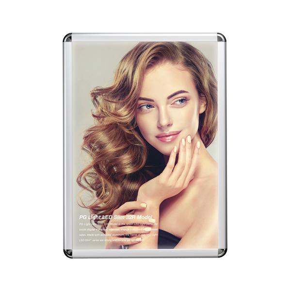 LEDライトパネル ポスターフレーム B3 PGライトLEDスリム PG-32R ツヤ無シルバー梨地調SM+C R型 スタンド仕様