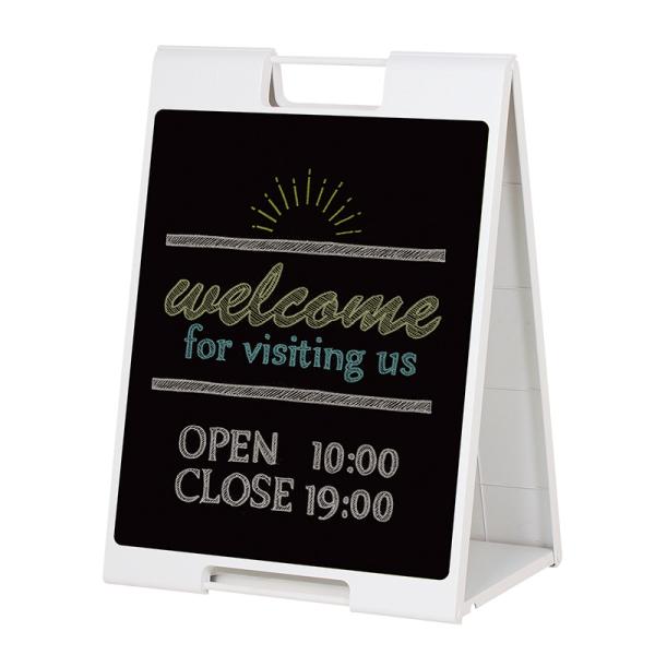 黒板 ブラックボード 看板 スタンド看板 A型看板 立て看板 店舗備品 マグネット スタンドプレート（チョーク用） SP-718 ホワイト