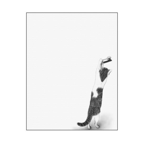 キャンバスアート インテリア 猫 動物 おしゃれ 壁掛け CANVAS Sketch 猫とドアノブ F12 No.43200