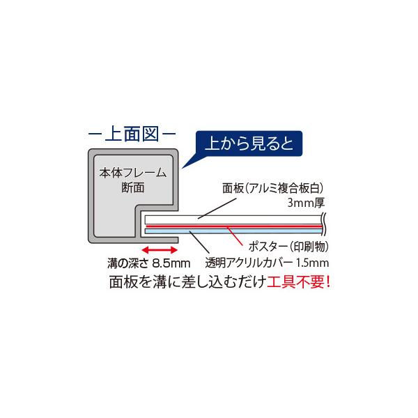 屋外ポールサインスタンド A3縦縦（A1ハーフ）片面 シルバー OPSS-A3TTK 常磐精工 TOKISEI 店舗用品 オフィス用品 案内板