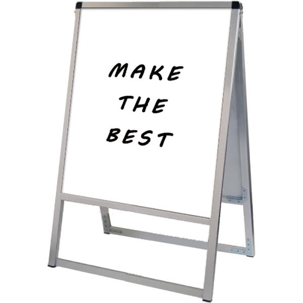 看板 スタンド看板 立て看板 バリウス 450×600 ホワイトボード仕様 シルバー 両面 VASKWB-450X600R 印刷なし 本体 屋外 常磐精工