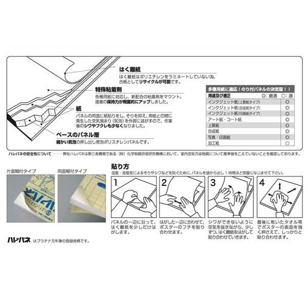 ハレパネ 7mm厚 B0判 片面のり付き AB0-7 5枚梱包 スチレンボード プラチナ 模型 建築 POP ホビー_2