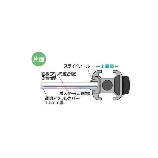 スタンド看板 立て看板 スマートメッセージスタンド  B1 片面 ブラック BSMMSAC-B1K_3