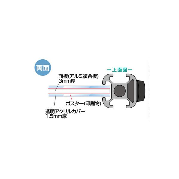 スタンド看板 立て看板 スマートメッセージスタンド  B1 両面 シルバー SMMSAC-B1R_3
