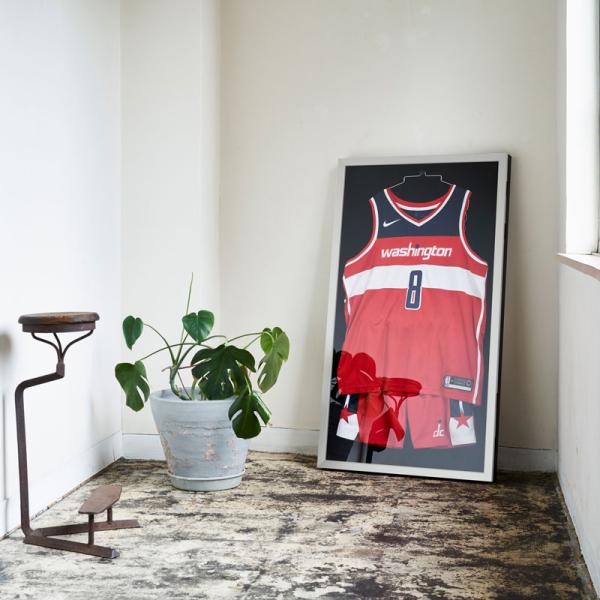 ユニフォームケース ユニフォーム額 額縁 バスケットボール 片面 UVアクリル ビター(布カラー：赤別珍) アルナ コレクションケース