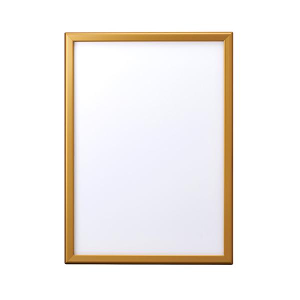 ポスターフレーム ポスター額 A3 壁付け 四辺開閉式 ポスターグリップマイター PG-32M A3 ツヤ無ゴールド(梨地調) 屋内用