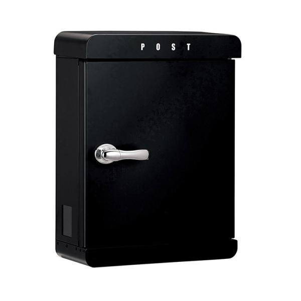 ポスト おしゃれ 壁付け レトロ 郵便受け 鍵付き かもんポスト PAST(パスト)右開き ブラックPST-R-BK