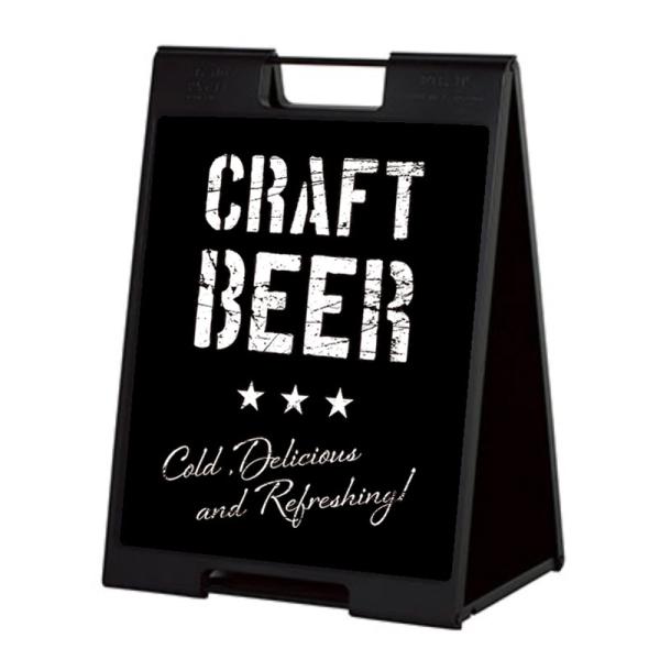 クラフトビール看板 看板 スタンド看板 立て看板 屋外 デザイン込 スタンドプレート ブラック 黒 シンプル beer SP-707_004