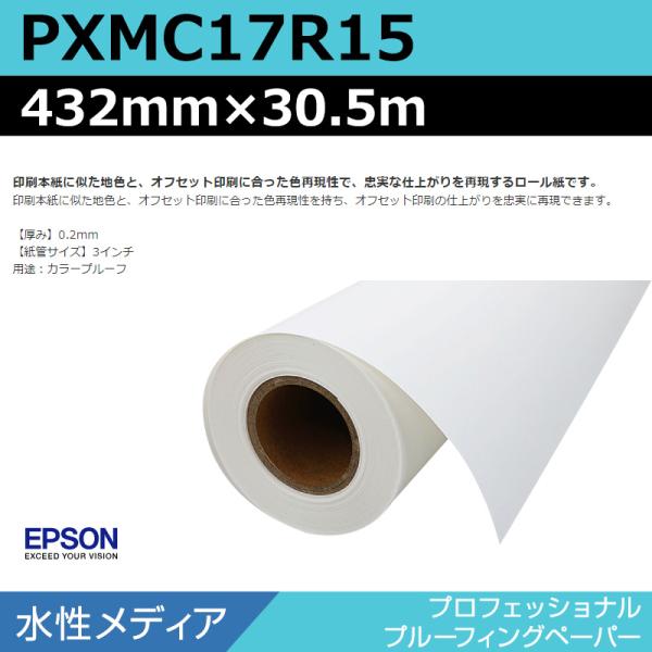 インクジェットロール紙 大判プリンター用紙 エプソン 純正 PXMC17R15 プロフェッショナルプルーフィングペーパー 432mm×30.5m