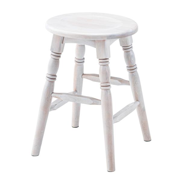 スツール 木製 高さ45cm 楕円 ロータイプ 上品 おしゃれ 椅子 アンティーク シャビーシック オーバルスツール ホワイト GT-784WH