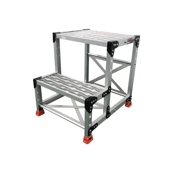 トラスコ TRUSCO オレンジブック 業務用 踏み台 作業台 H0.6m アルミ製グレーチング作業用踏台 2段 TSFGR-256 207-4506