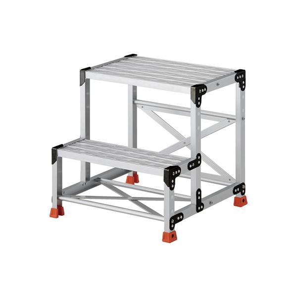 トラスコ TRUSCO オレンジブック 業務用 踏み台 作業台 H0.6m アルミ製グレーチング作業用踏台 2段 TSFGR-266 207-4508