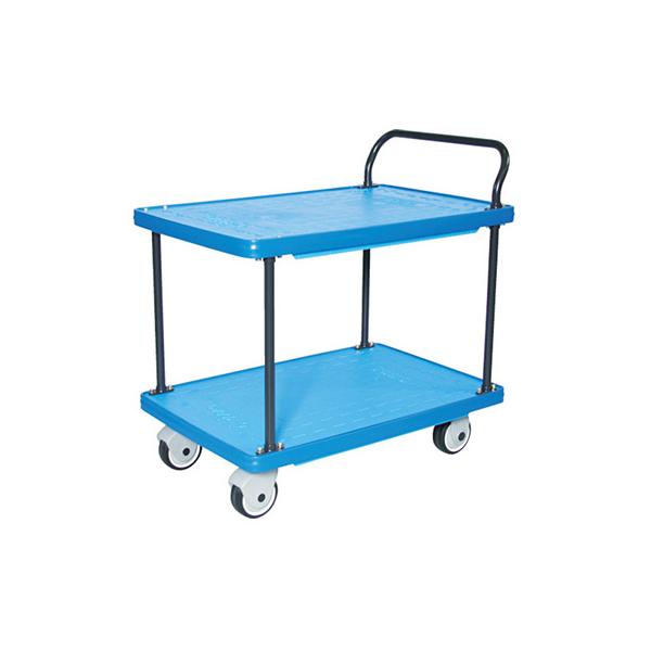 トラスコ TRUSCO オレンジブック 業務用 MKP樹脂製運搬車 片袖2段タイプ ブルー MKP-304P-B 855-5524