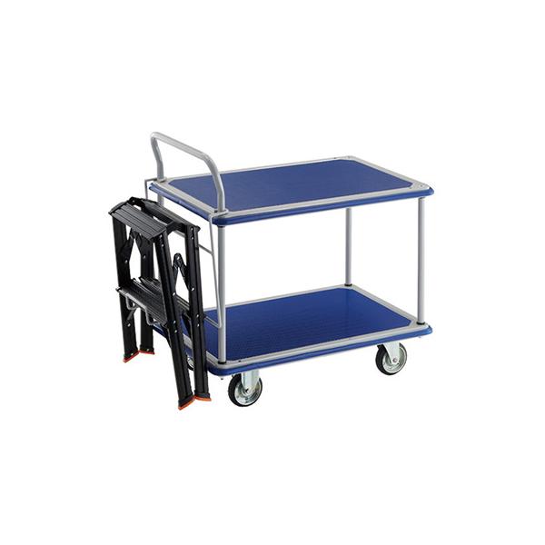 トラスコ TRUSCO オレンジブック 業務用 プレス製運搬車 ドンキカート 片袖2段タイプ 304N-TSAF2-BK 194-8212
