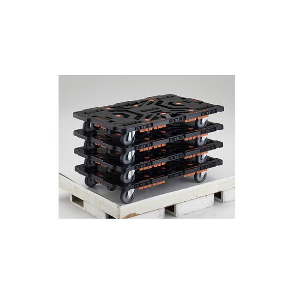 トラスコTRUSCO ビートル 平台車・収納式柵付 BT900KJ5-E100 206-3306 トラスコ中山(TRUSCO) 連結式樹脂製平台車 ビートル 900X600 自在5輪 柵付