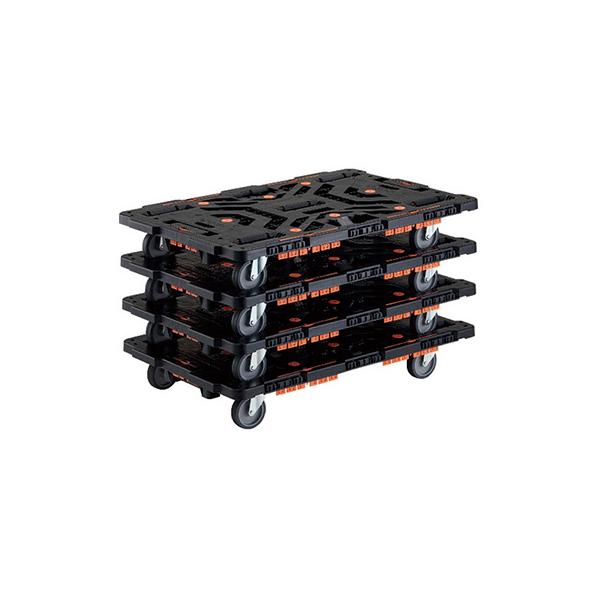 トラスコ TRUSCO オレンジブック 業務用 ビートル 平台車・収納式柵付 BT900KJ5-E100-M4 4台入り 206-3378