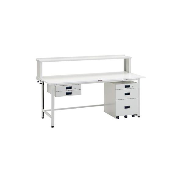 トラスコ TRUSCO オレンジブック 軽量作業台 薄型2段引出し付 ホワイト 1200X750X740mm AO-1275UDK2 125-9142_1