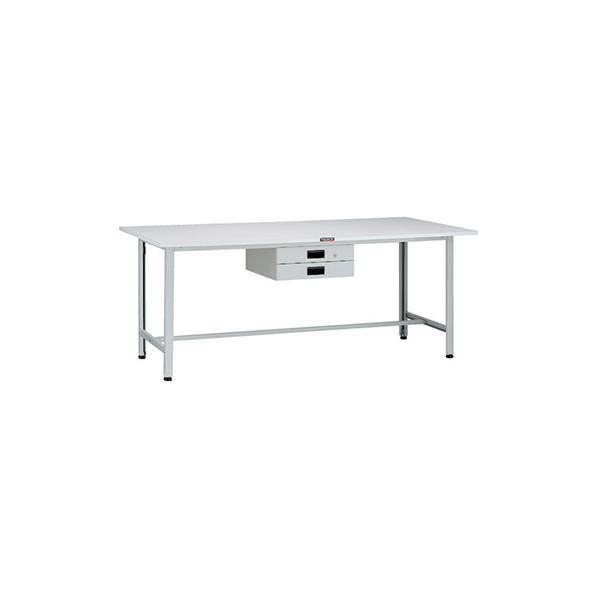 トラスコ TRUSCO オレンジブック 軽量作業台 薄型2段引出し付 ホワイト 1800X900X740mm AO-1890UDK2 125-9166