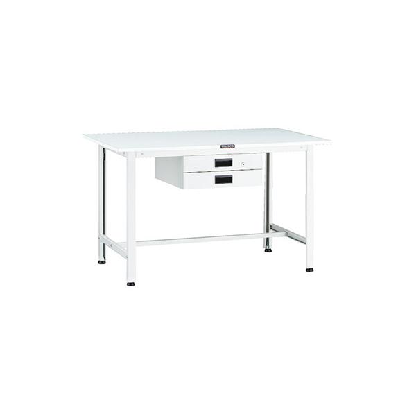トラスコ TRUSCO 軽量作業台 薄型2段引出し付 ホワイト 1200X750X740mm AOR-1275UDK2 137-1704