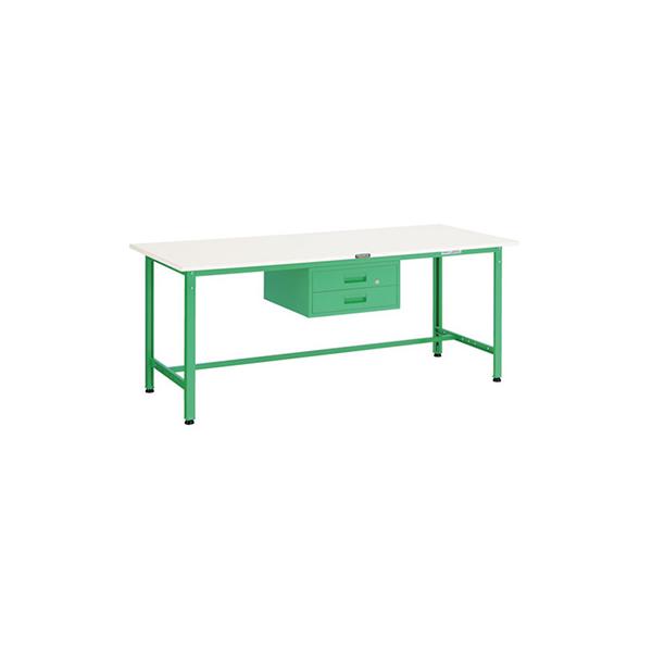 トラスコ TRUSCO 業務用 軽量作業台 2段引出し付 ヤンググリーン 1800X900X740mm AE-1809F2 YG 466-7221