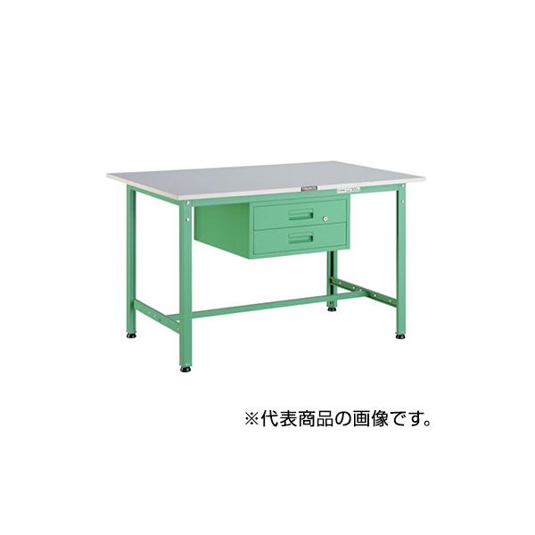 トラスコ TRUSCO 業務用 軽量作業台 2段引出し付 ヤンググリーン 900X600X740mm RAE-0960F2 YG 467-1708