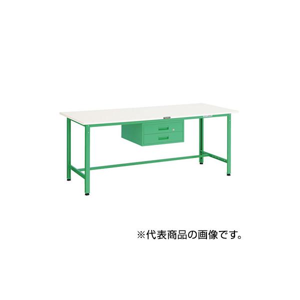 トラスコ TRUSCO 業務用 軽量作業台 2段引出し付 ヤンググリーン 1800X900X740mm RAE-1809F2 YG 467-2160