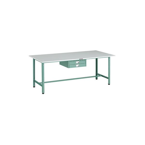トラスコ TRUSCO 業務用 軽量作業台 薄型2段引出し付 グリーン 1800X900X740mm RAE-1809UDC2 183-3868