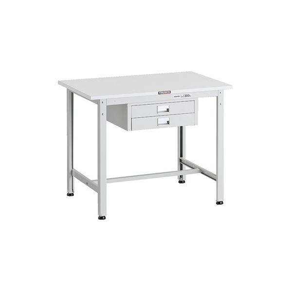トラスコ TRUSCO 業務用 軽量作業台 薄型2段引出し付 ホワイト 900X600X740mm AE-0960UDC2 W 183-3850