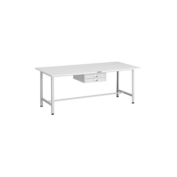 トラスコ TRUSCO 業務用 軽量作業台 薄型2段引出し付 ホワイト 1800X900X740mm AE-1809UDC2 W 183-3858