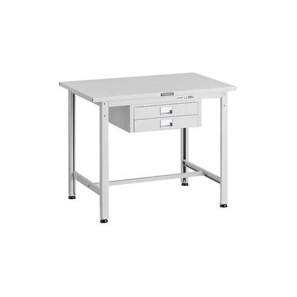 トラスコ TRUSCO 業務用 軽量作業台 薄型2段引出し付 ホワイト 900X600X740mm SAE-0960UDC2 W 183-3874