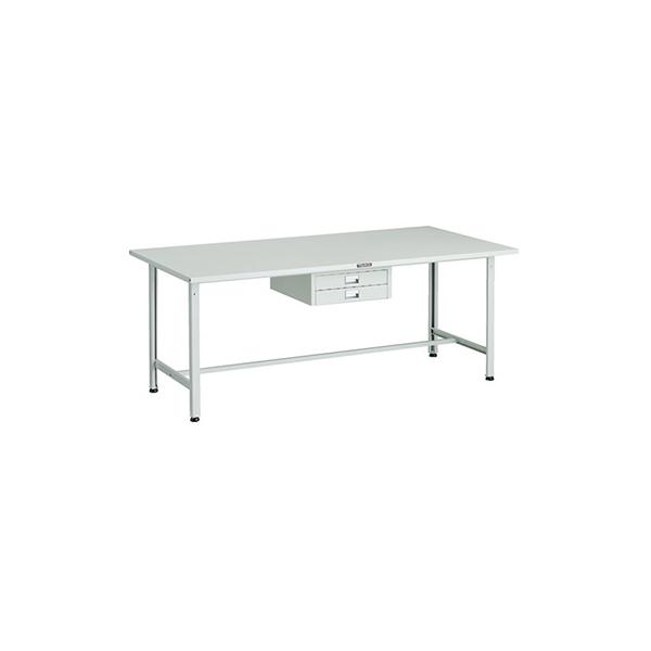 トラスコ TRUSCO 業務用 軽量作業台 薄型2段引出し付 ホワイト 1800X900X740mm SAE-1809UDC2 W 183-3847