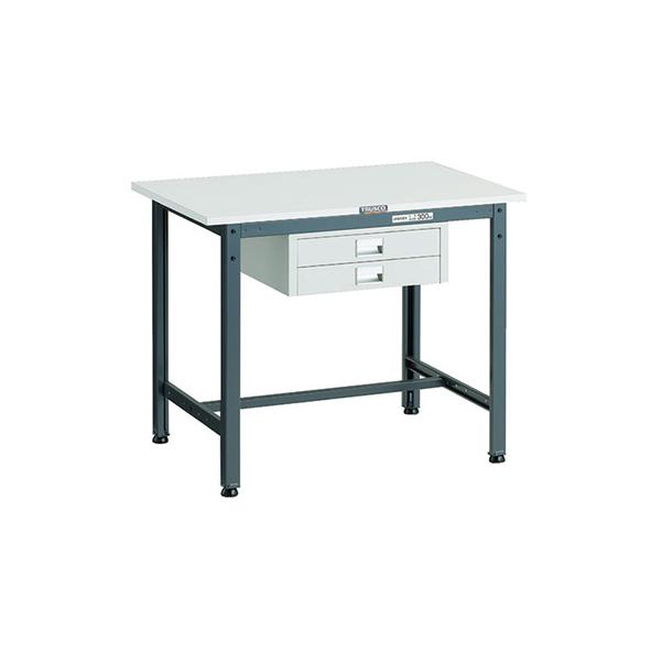 トラスコ TRUSCO 業務用 軽量作業台 薄型2段引出し付 ダークグレー 900X600X740mm AE-0960UDC2 DG 183-3849