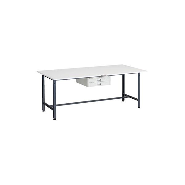 トラスコ TRUSCO 業務用 軽量作業台 薄型2段引出し付 ダークグレー1800X900X740mm AE-1809UDC2 DG 183-3857