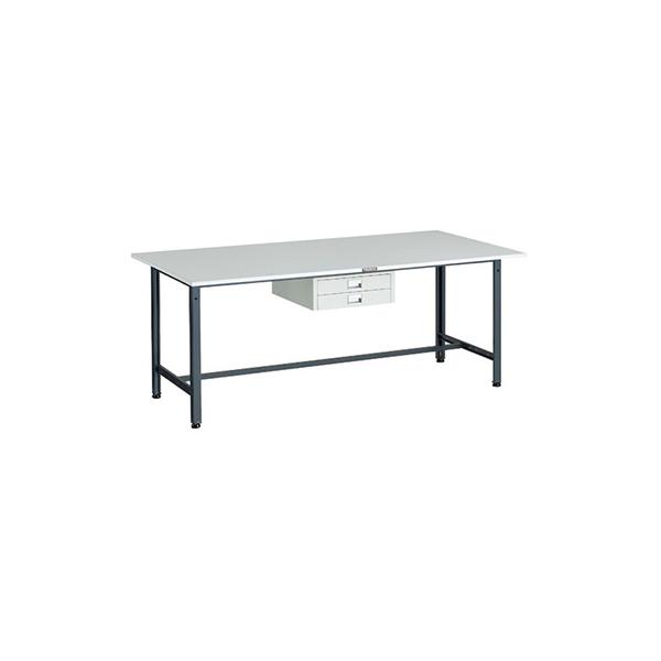 トラスコ TRUSCO 業務用 軽量作業台 薄型引出し付 ダークグレー 1800X900X740mm RAE-1809UDC2 DG 183-3869
