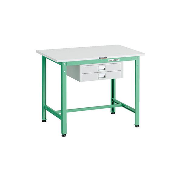 トラスコ TRUSCO 業務用 軽量作業台 薄型2段引出し付 ヤンググリーン900X600X740mm AE-0960UDC2 YG 183-3851