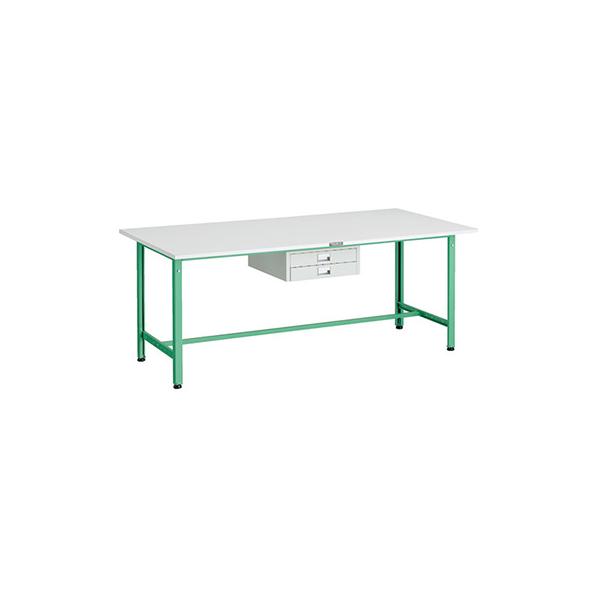 トラスコ TRUSCO 業務用 軽量作業台 薄型引出し付 ヤンググリーン 1800X900X740mm AE-1809UDC2 YG 183-3859
