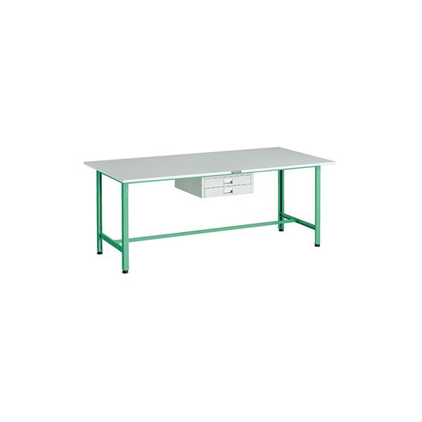 トラスコ TRUSCO 軽量作業台 薄型2段引出し付 ヤンググリーン 1800X900X740mm RAE-1809UDC2 YG 183-3871