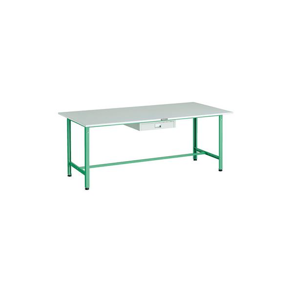 トラスコ TRUSCO 軽量作業台 薄型1段引出し付 ヤンググリーン 1800X900X740mm RAE-1809UDC1 YG 183-3835