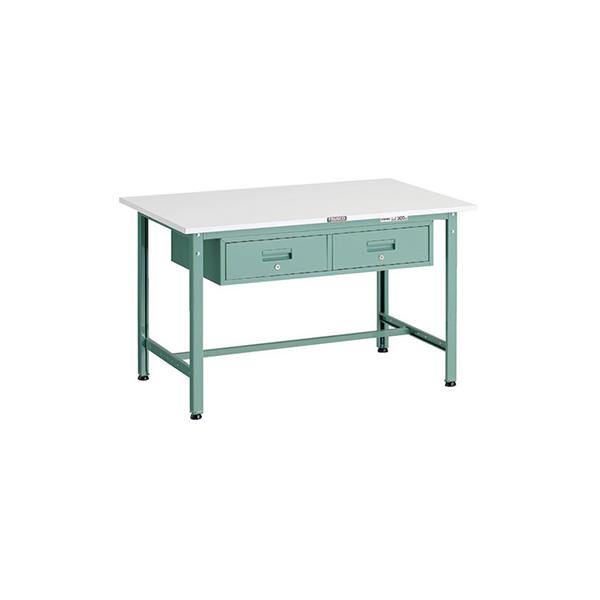 トラスコ TRUSCO オレンジブック 軽量作業台 2列1段引出し付 グリーン 1200X750X740mm AE-1200FL2 287-1106