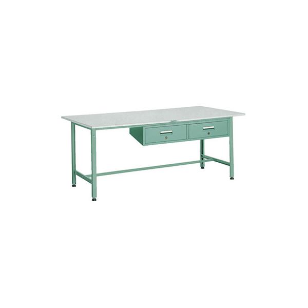 トラスコ TRUSCO オレンジブック 軽量作業台 2列1段引出し付 グリーン 1800X900X740mm AE-1809FL2 287-1173
