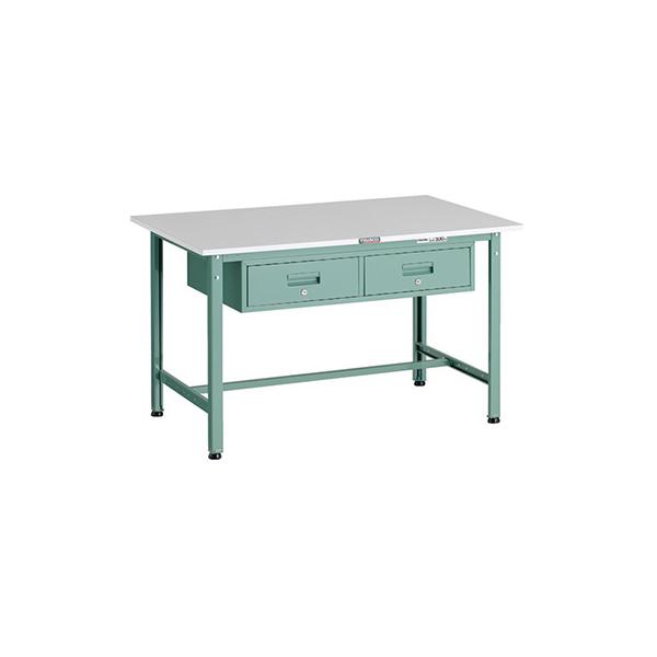 トラスコ TRUSCO オレンジブック 軽量作業台 2列1段引出し付 グリーン 1200X750X740mm RAE-1200FL2 183-3889