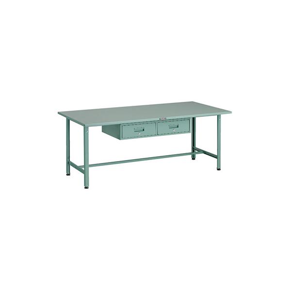 トラスコ TRUSCO オレンジブック 軽量作業台 2列1段引出し付 グリーン 1800X900X740mm SAE-1809FL2 289-1506