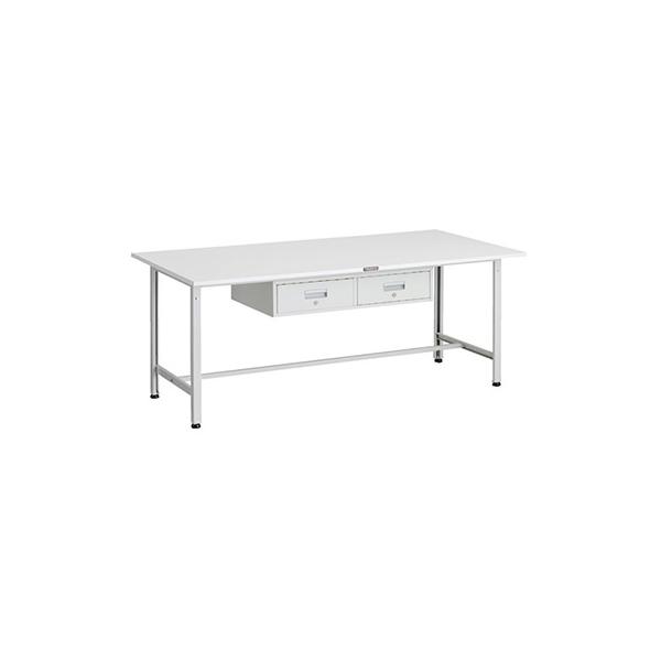 トラスコ TRUSCO オレンジブック 軽量作業台 2列1段引出し付 ホワイト1800X900X740mm AE-1809FL2 W 183-3887