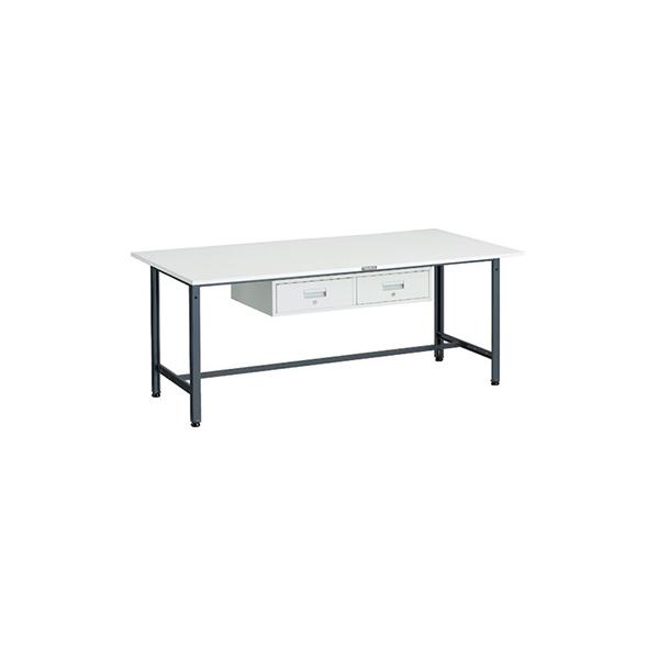トラスコ TRUSCO 業務用 軽量作業台 2列1段引出し付 ダークグレー 1800X900X740mm AE-1809FL2 DG 183-3886