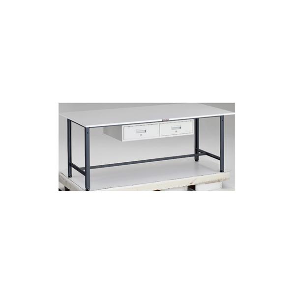 トラスコ TRUSCO 業務用 軽量作業台 2列1段引出し付 ダークグレー1800X900X740mm RAE-1809FL2 DG 183-3896