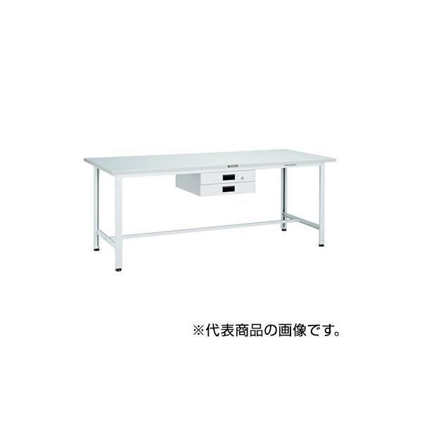 トラスコ TRUSCO 業務用 軽量作業台 薄型2段引出し付 ホワイト 1800X900X740mm RAE-1809UDK2W 770-2868