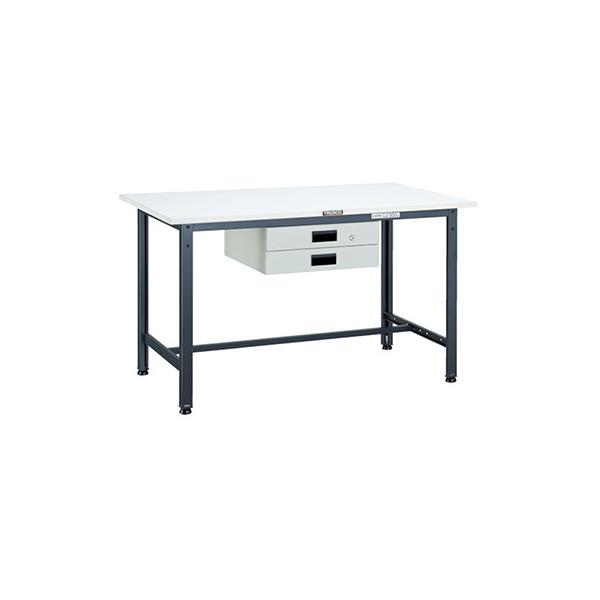 トラスコ TRUSCO 業務用 軽量作業台 薄型2段引出し付 ダークグレー 900X600X740mm AE-0960UDK2 DG 454-2657