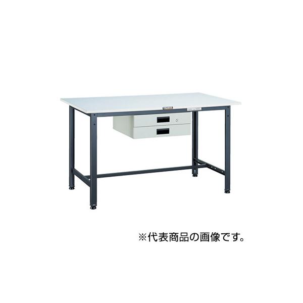 トラスコ TRUSCO 業務用 軽量作業台 薄型2段引出し付 ダークグレー900X600X740mm RAE-0960UDK2 DG 454-5249